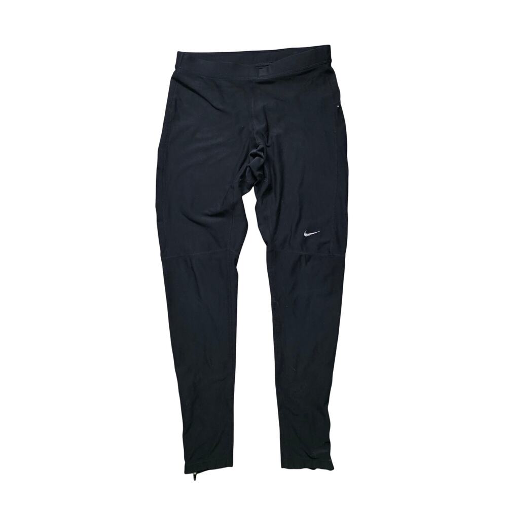 Nike Power Tech Running Tights Pants Women’s M Black Zip Ankle